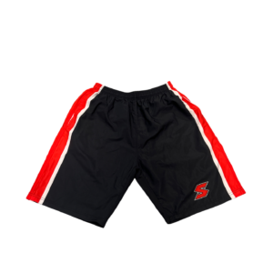 black shorts red stripe