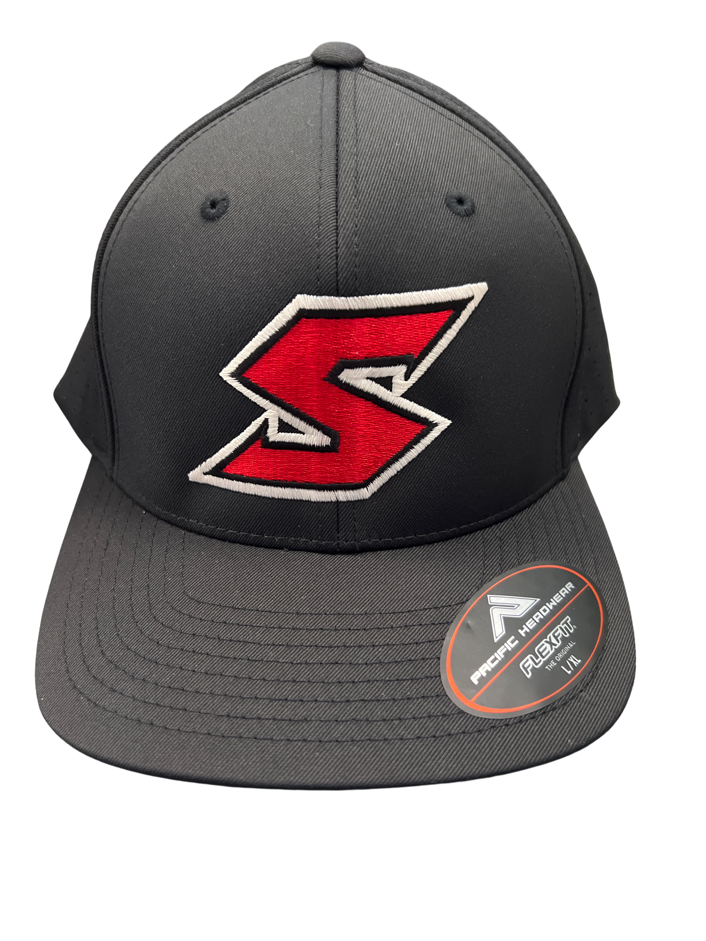 474 - Flexfit Suncoast Hat Black/Red Softball S Suncoast